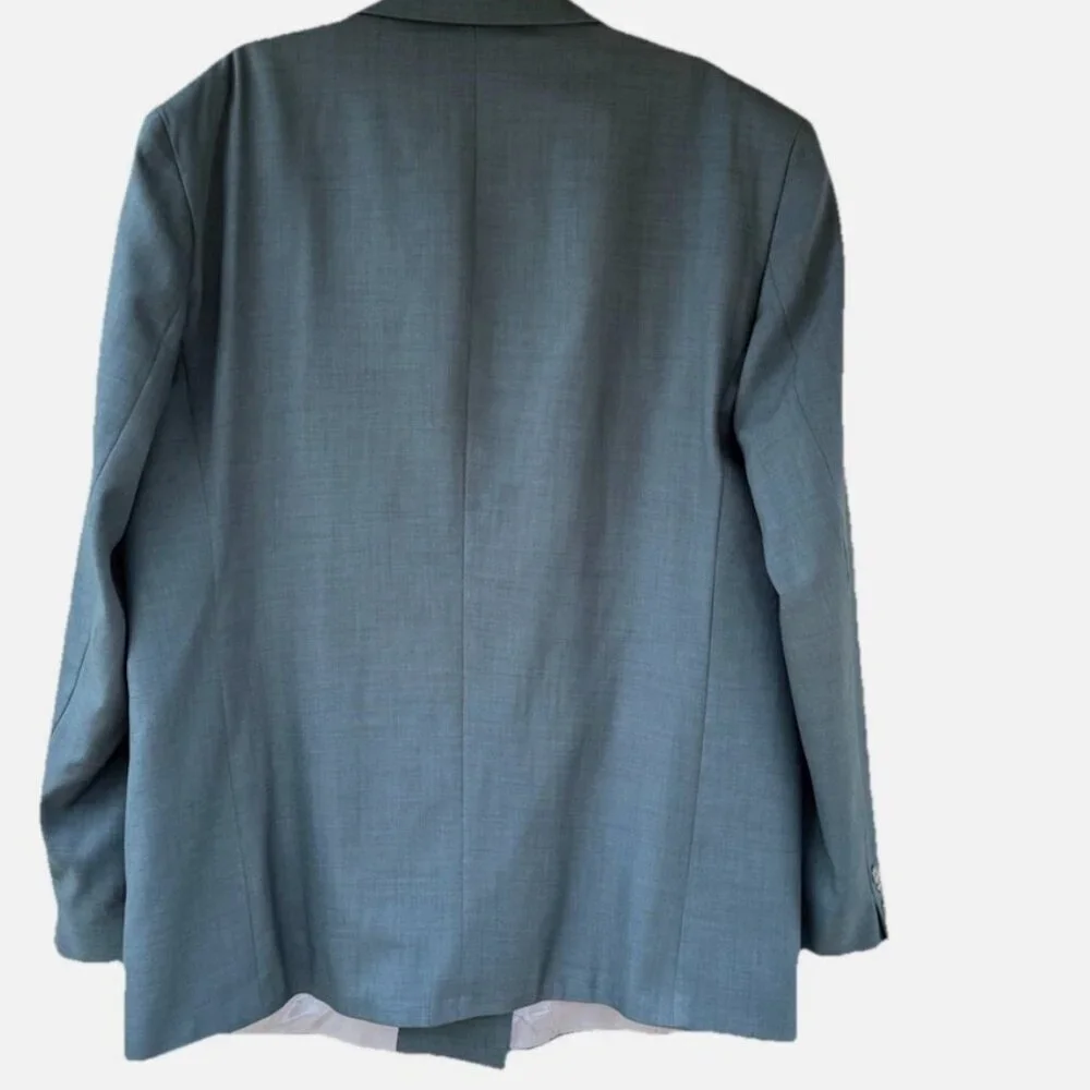 VTG USA Falcone Green Peak Lapel Double Breasted Blazer Suit Jacket Size 44R
